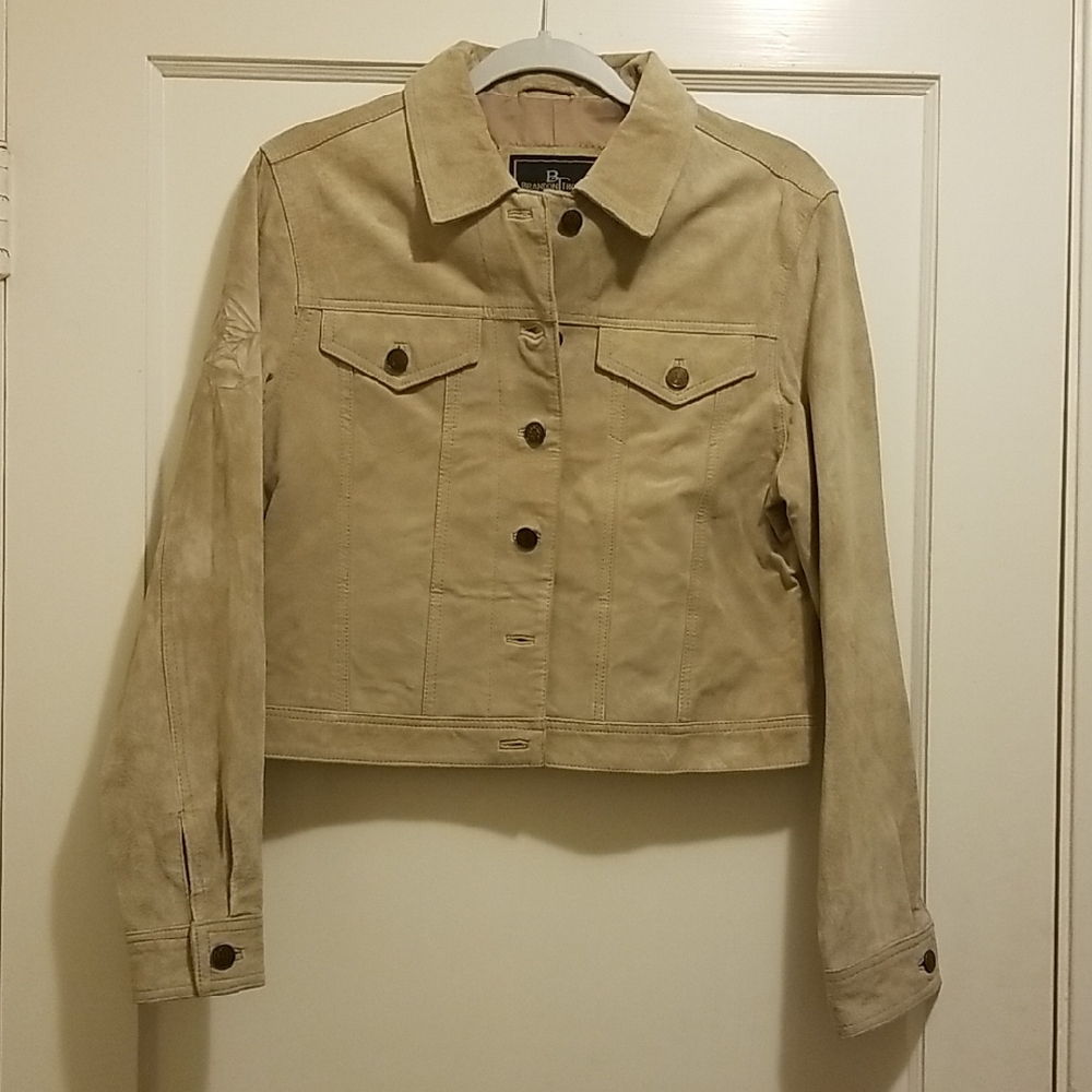 Vintage Beige Suede Women's Jacket Size Small/Med